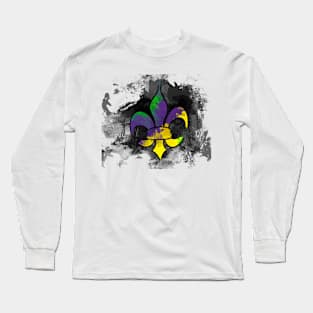 Mardi Grad Fleur De Lis Long Sleeve T-Shirt